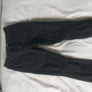 Black distressed skinny jeans high waisted